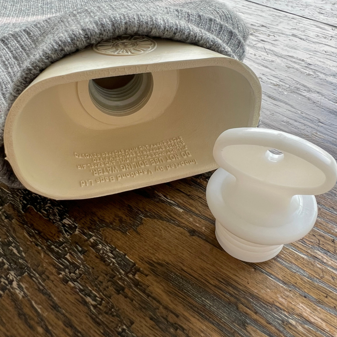 Natural Rubber hot water bottle 1l capacity with cashmere hot water bottle cover