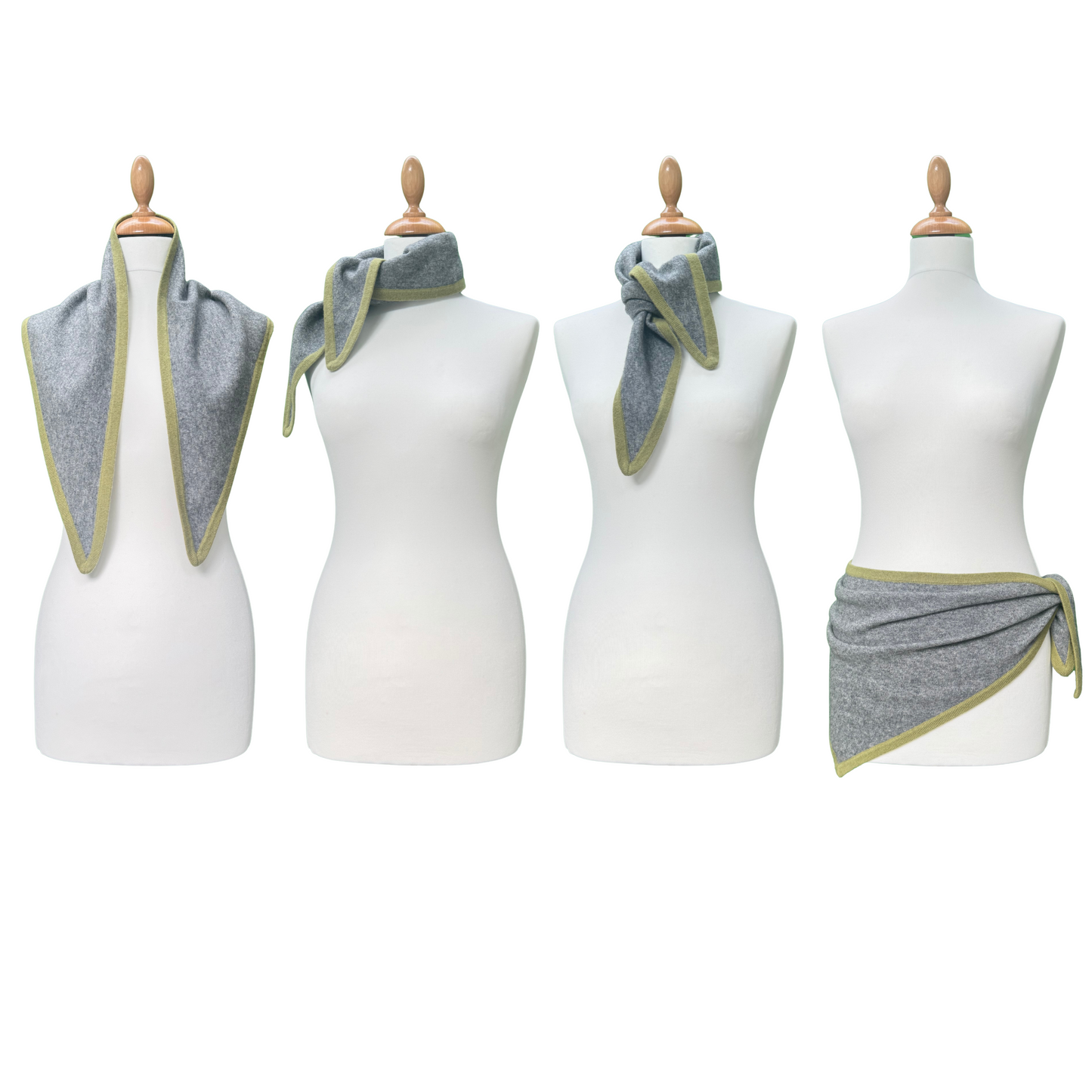 Dark Grey and Green Triangle Scarf