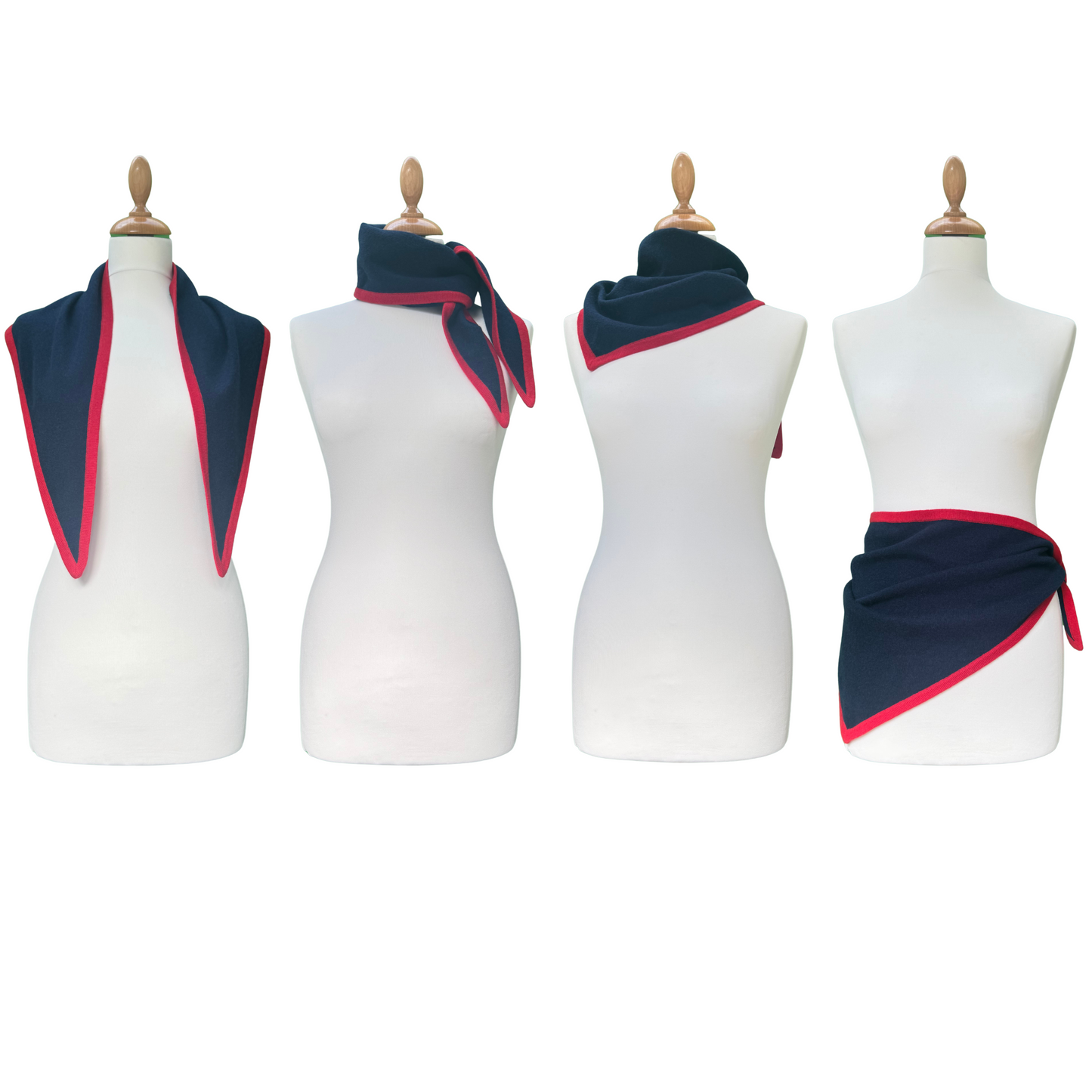 Navy and Red Triangle Scarf