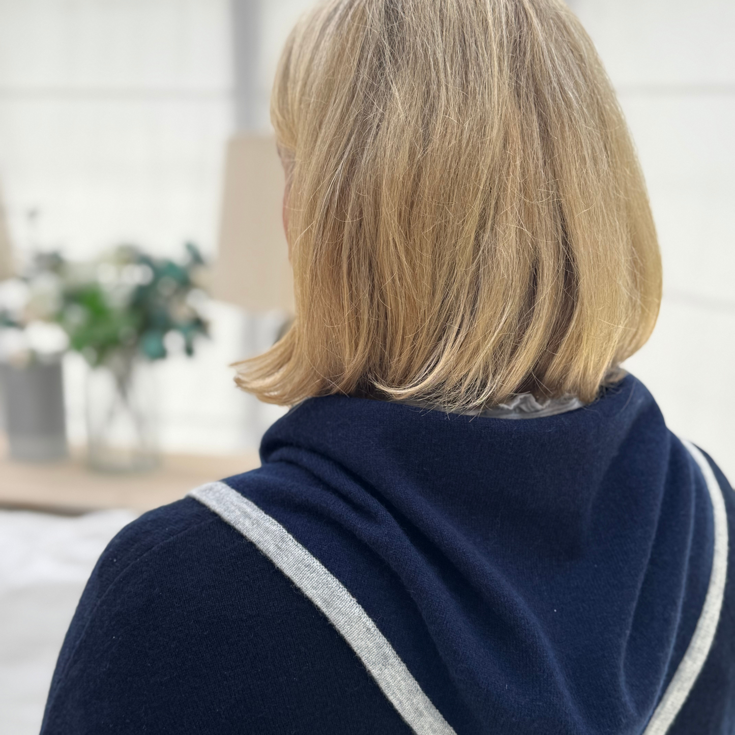 Navy and Grey Triangle Scarf