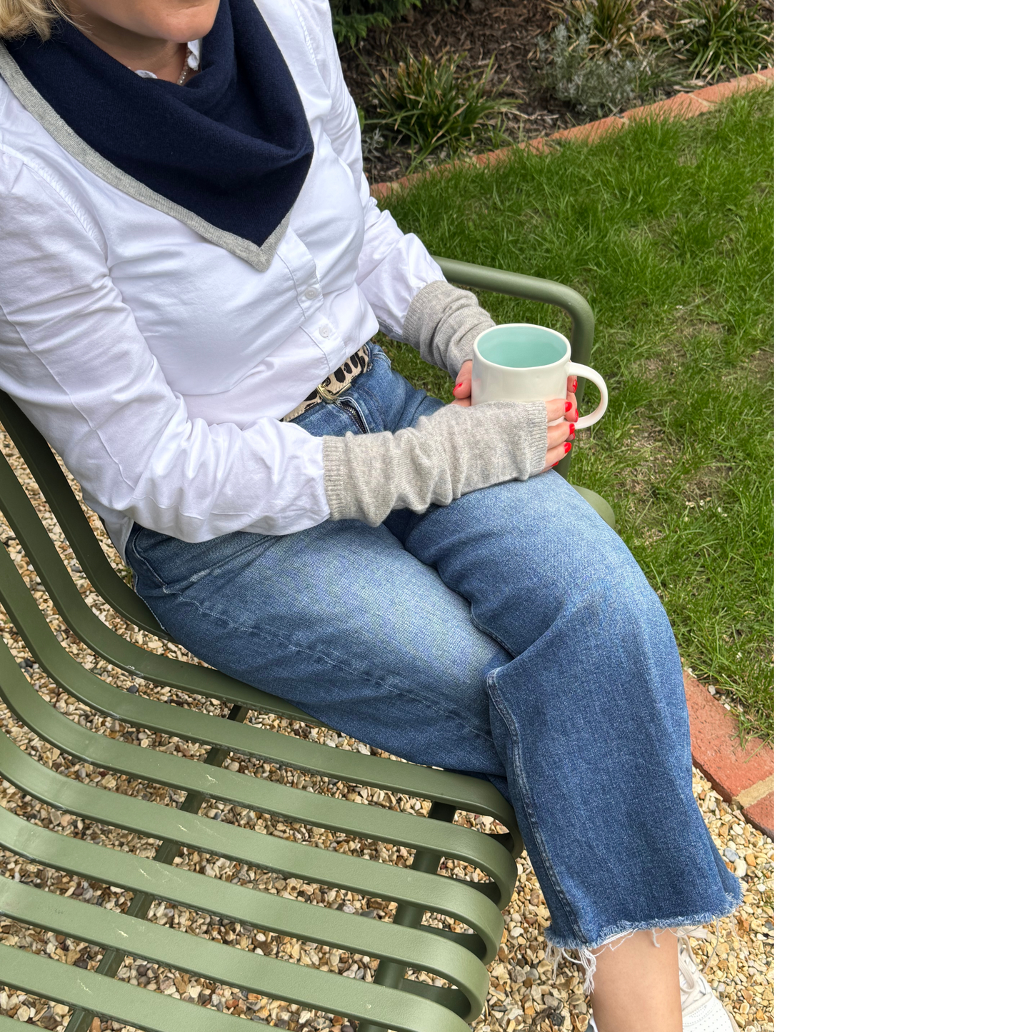 Navy and Grey Triangle Scarf