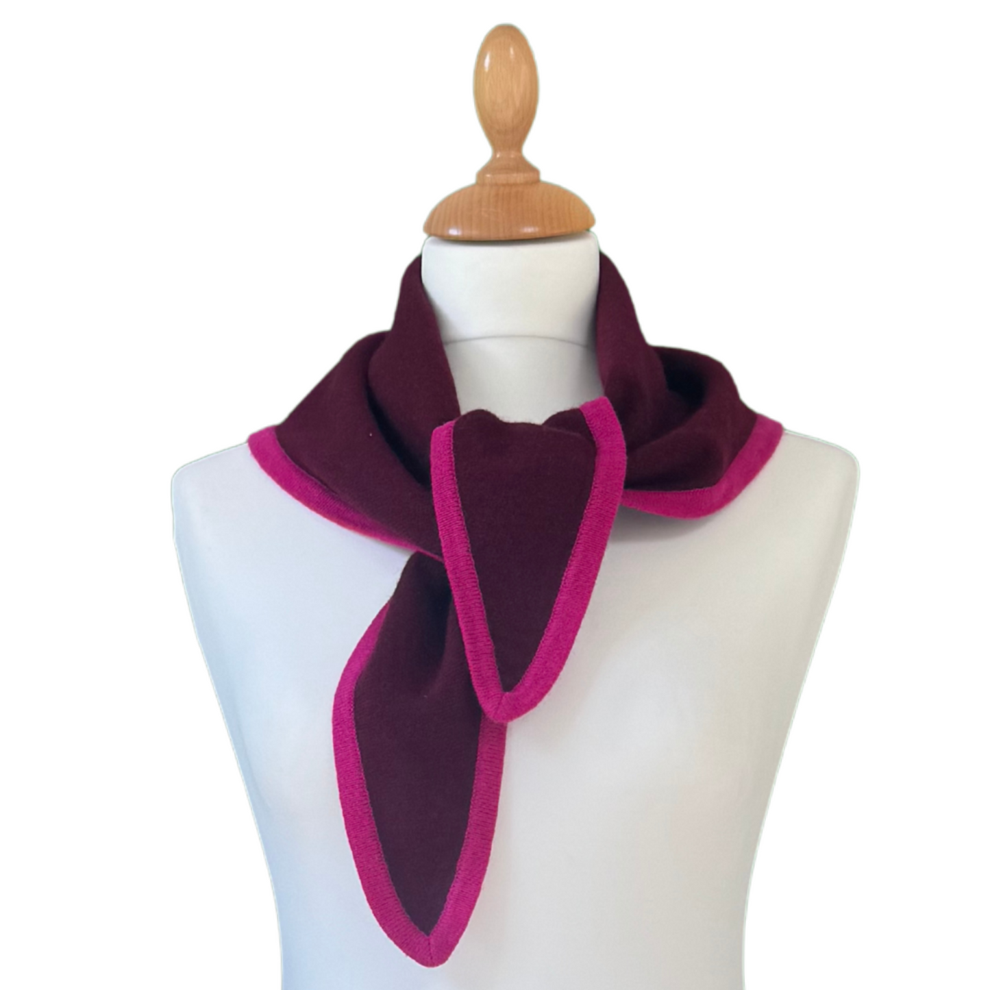 Burgundy and Fuchsia Triangle Scarf