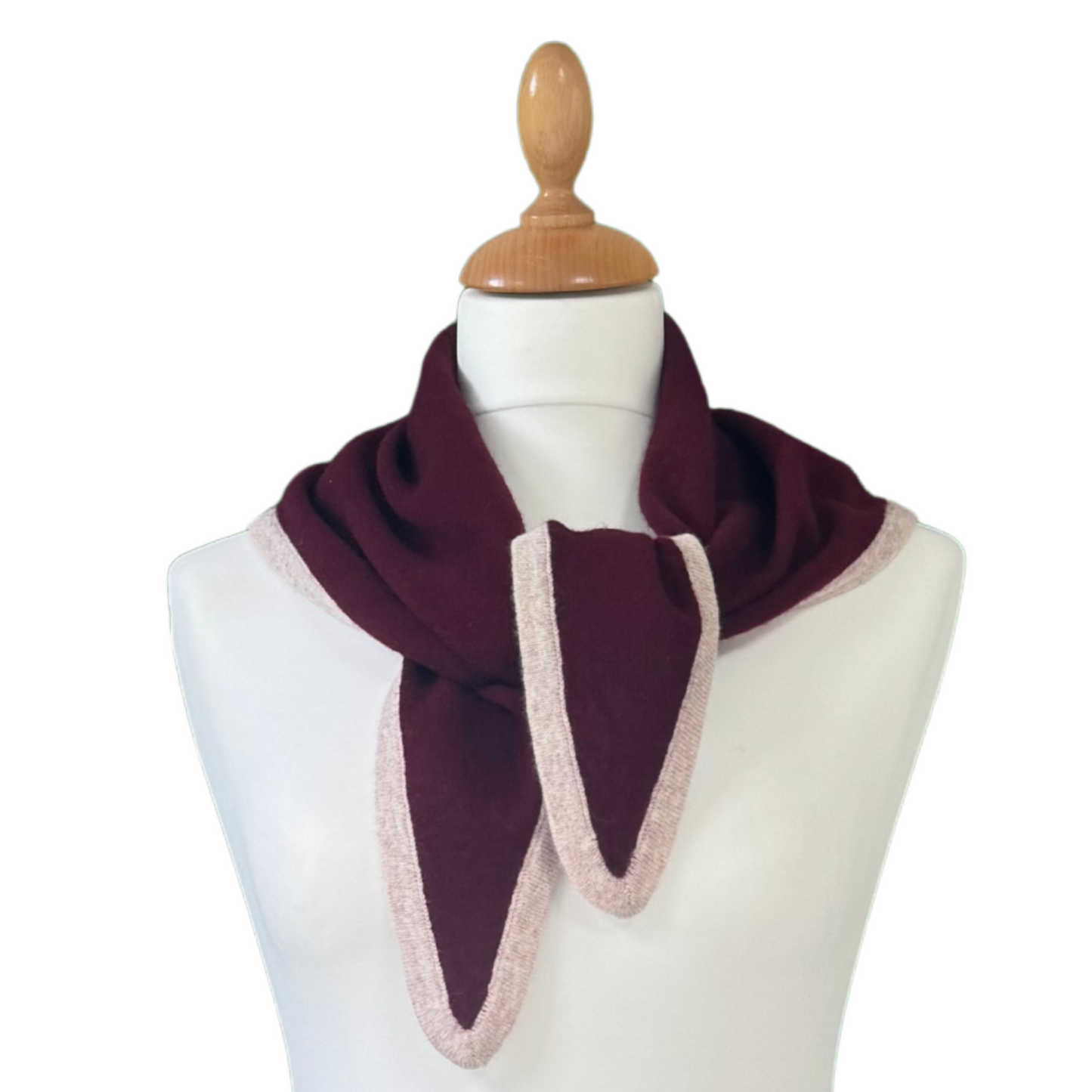 Burgundy and Sand Triangle Scarf