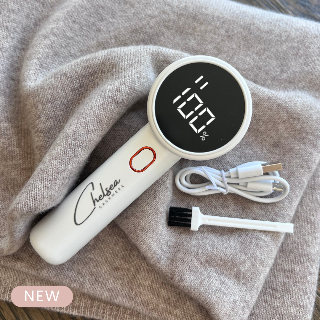 Look after your cashmere with the Chelsea Cashmere rechargable Lint Remover