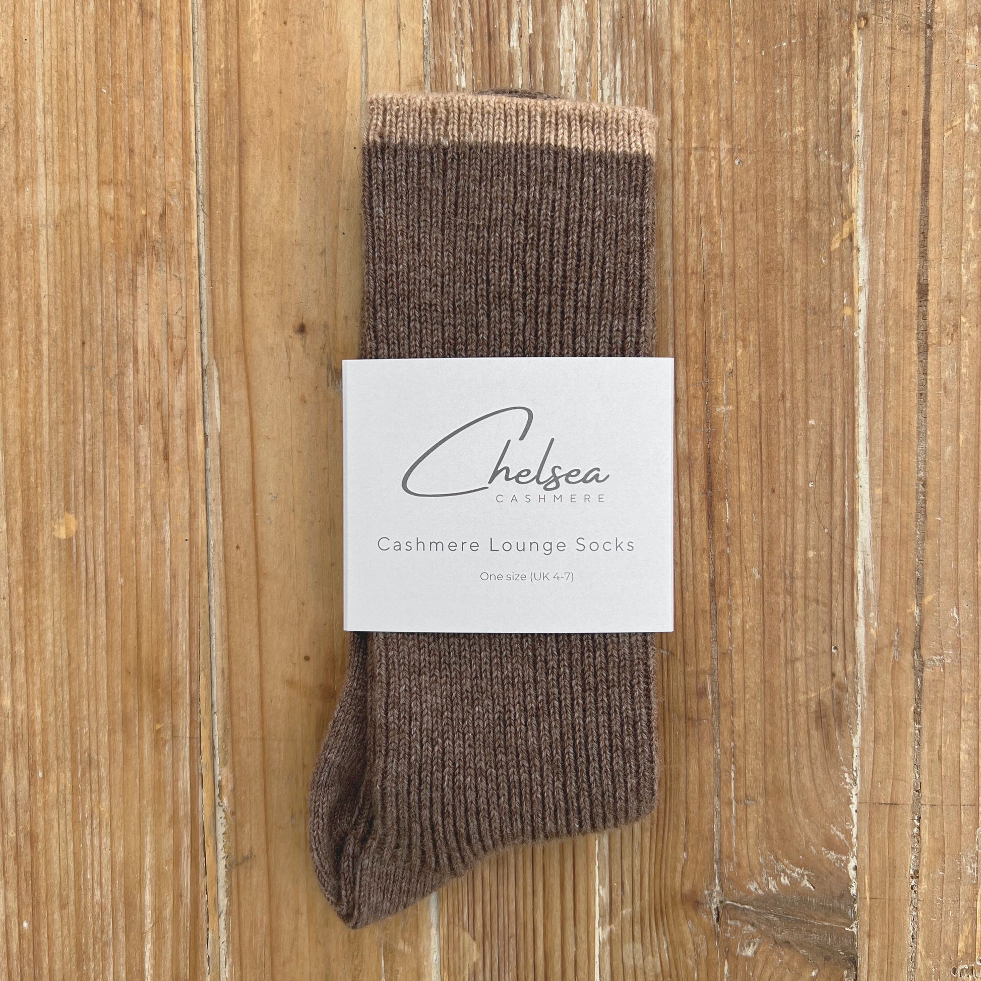 Taupe Cashmere Socks - Lounge and bed socks