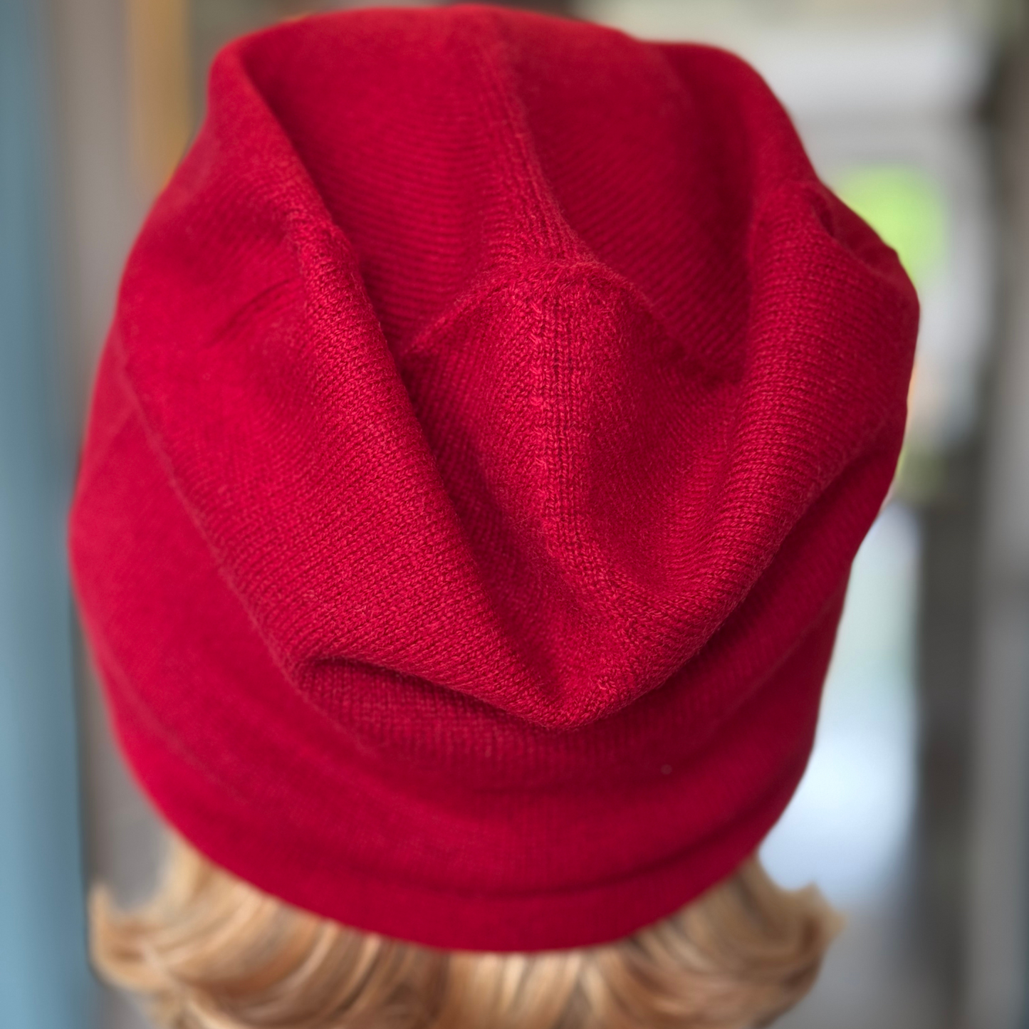 Burgundy red cashmere hat