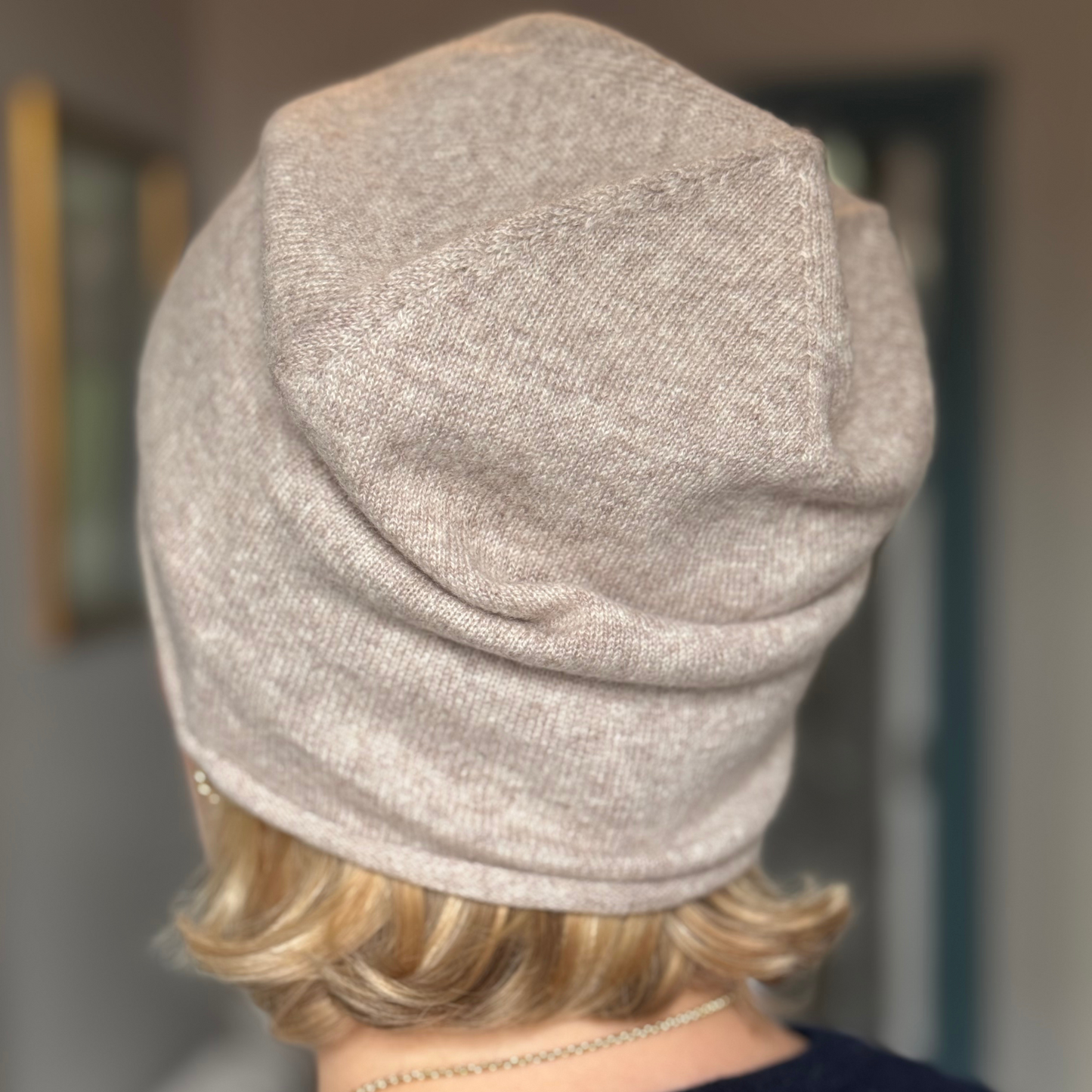 Beige Sand Cashmere Beanie Hat
