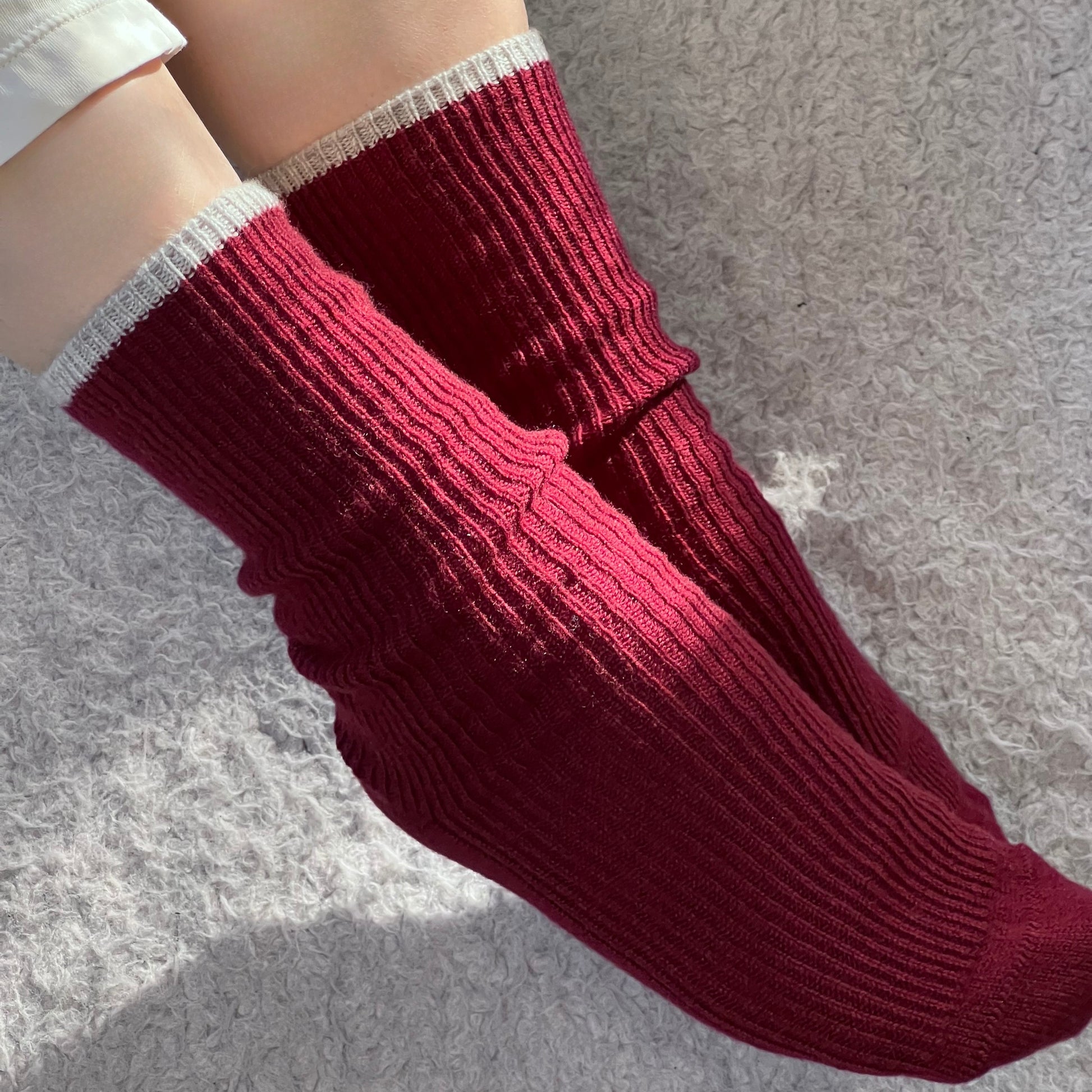Burgundy Cashmere Socks