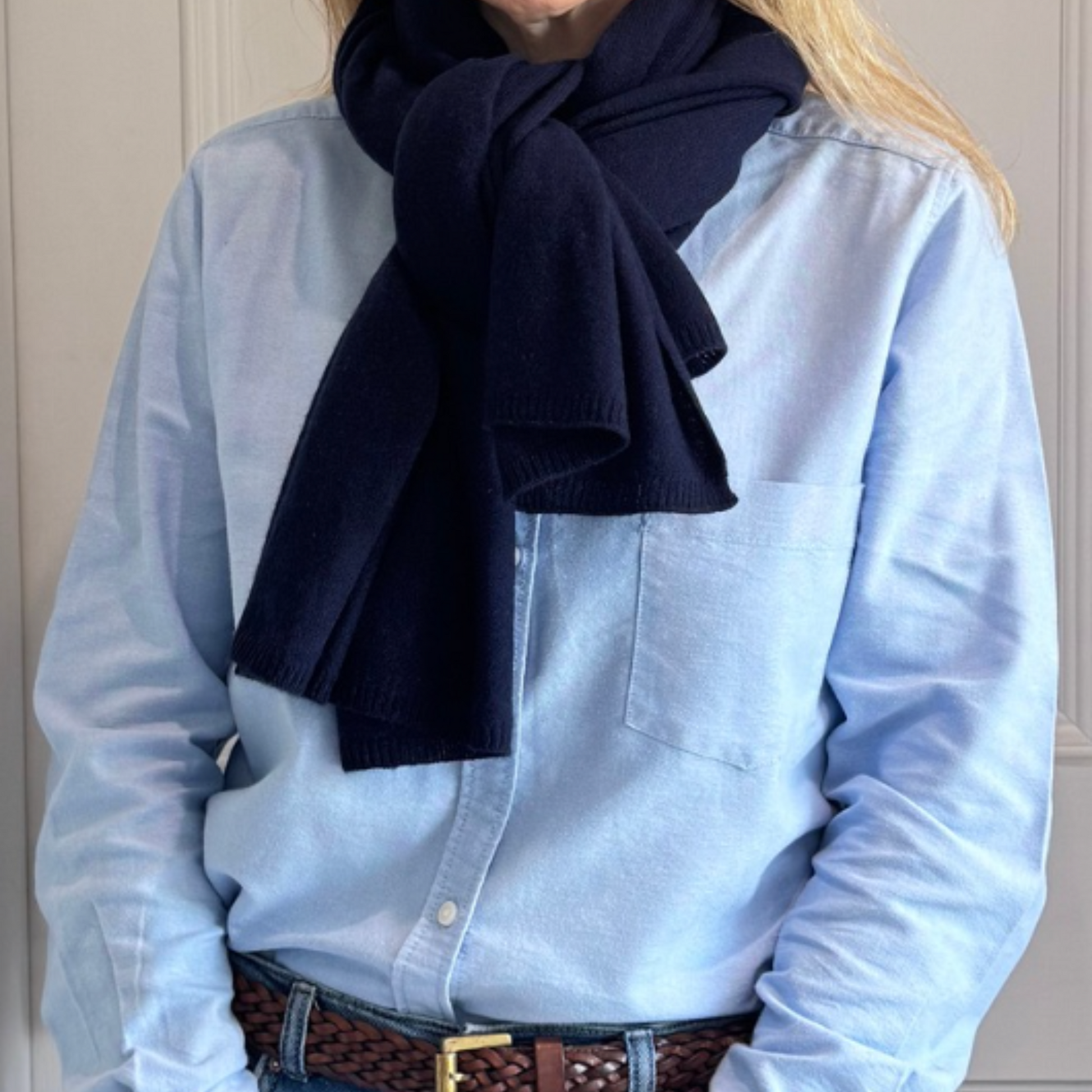 Cashmere Travel Wrap navy blue