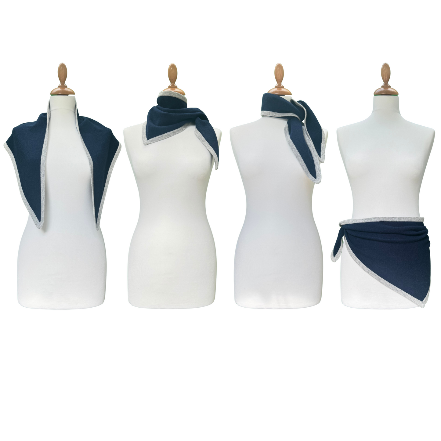 Navy and Grey Triangle Scarf