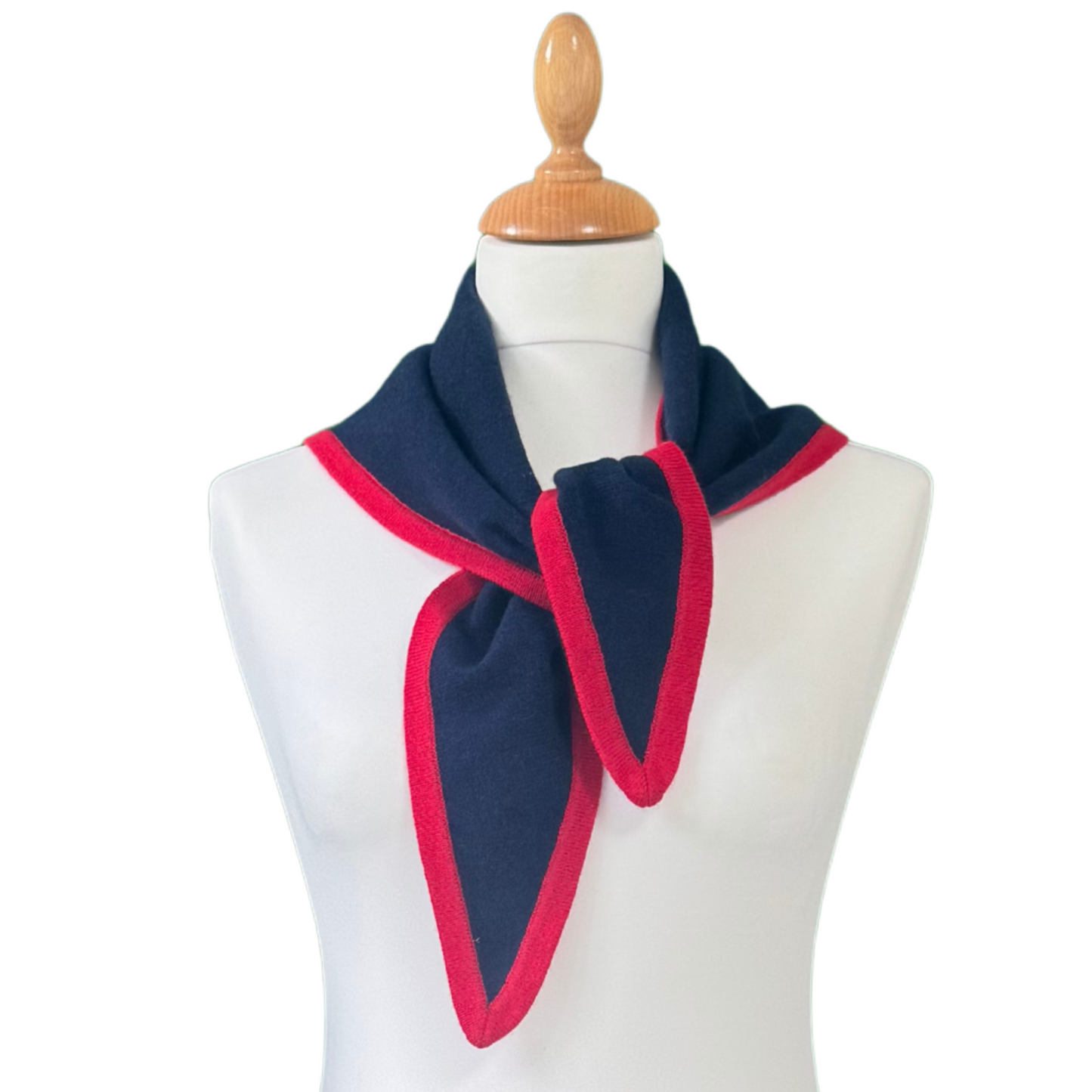 Navy and Red Triangle Scarf